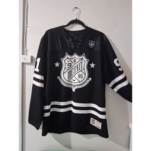 Southpole y2k Mens Black White MCMXCI 91 Graphic Hockey Jersey Mesh StreetwearXL
